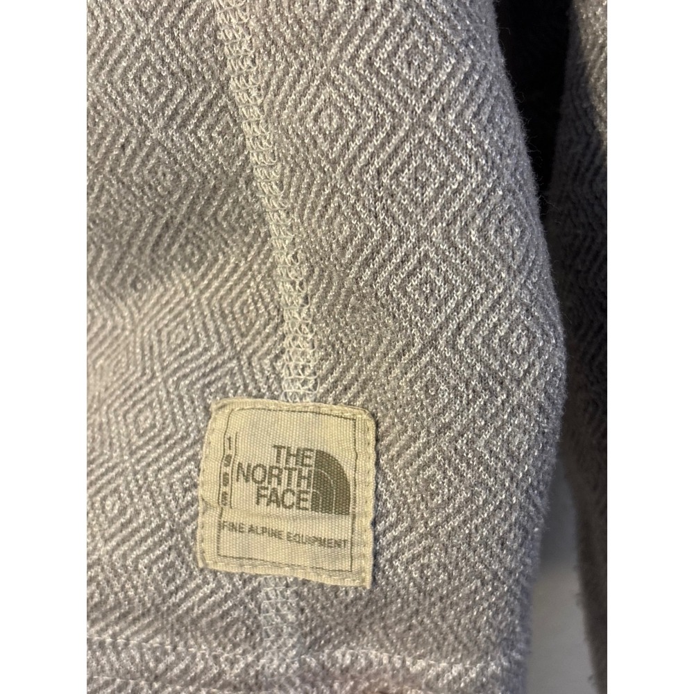 The North Face Womens Grey Diamond Geometric Knit Button Fleece Pullover Medium - Picture 6 of 7